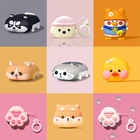 Милый мультяшный 3D чехол для AirPods 1 2 с изображением собаки Шиба-ину хаски и кошачьей лапы мягкий силиконовый защитный чехол для наушников
