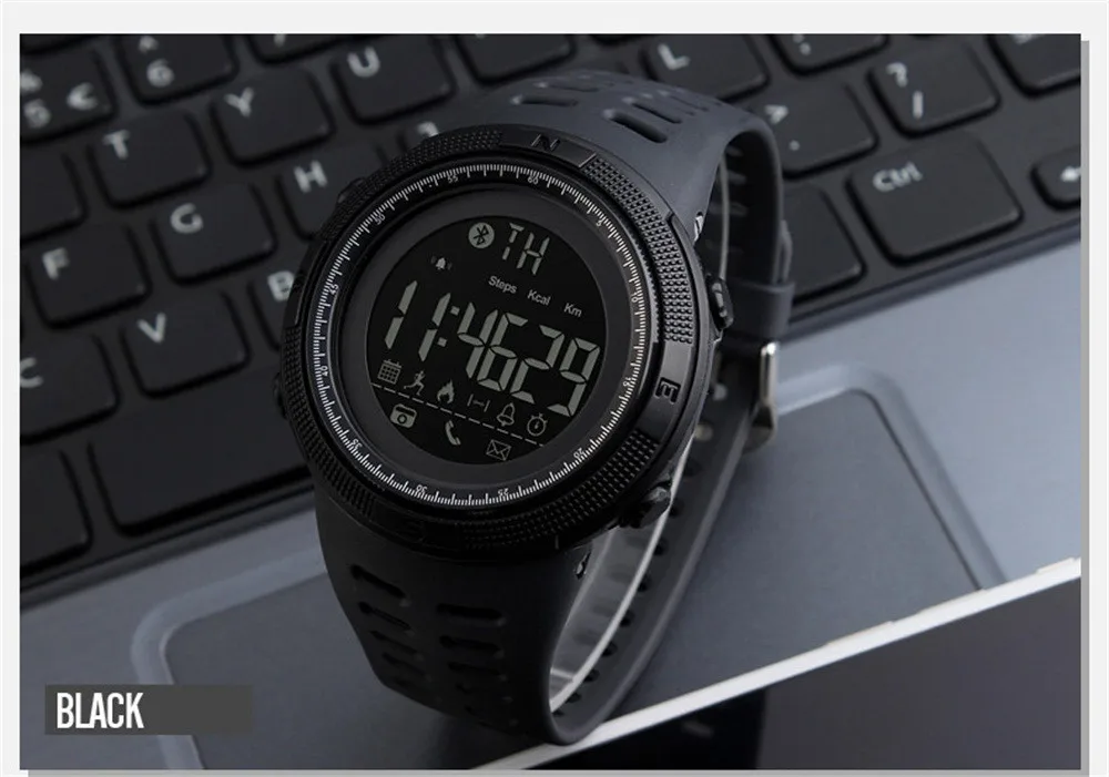 SKMEI 1250 водонепроницаемые Смарт часы Bluetooth будильник калорий часы фитнес часы Relogio Masculino мужские наручные часы для Android IOS