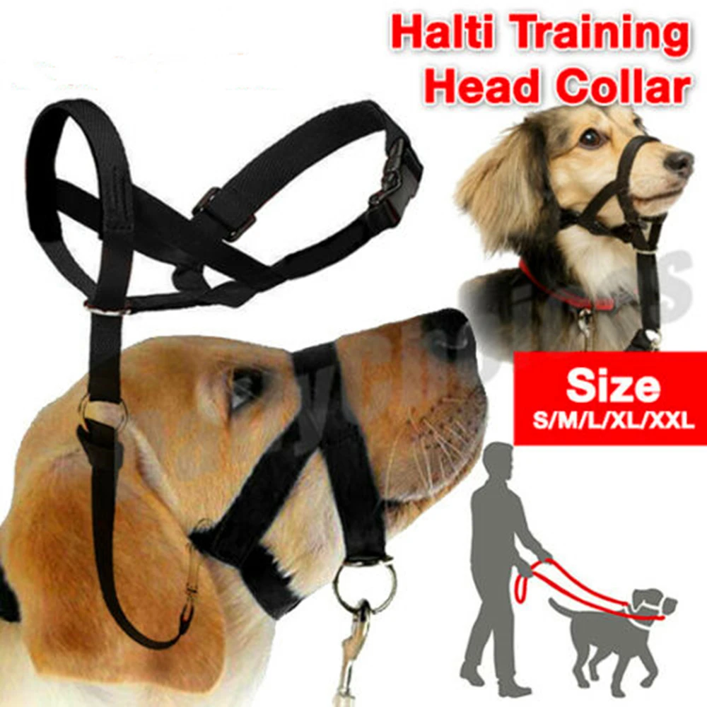 New Nylon Dog Muzzle Dogalter Dog Halter Halti Training Head Collar Adjustable Gentle Leader Harness Anti Barking