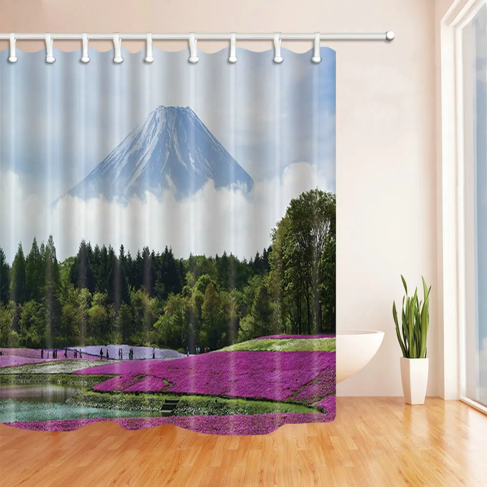 Занавески для душа с лесным деревом занавески ванной водонепроницаемая