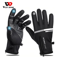 west biking bike touch screen gloves winter thermal windproof warm full finger gloves for cycling men waterproof bicycle gloves