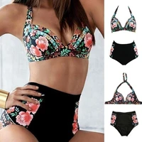 summer womens floral print underwire bra high waist briefs bikini set swimsuit sexy products great gifts for women