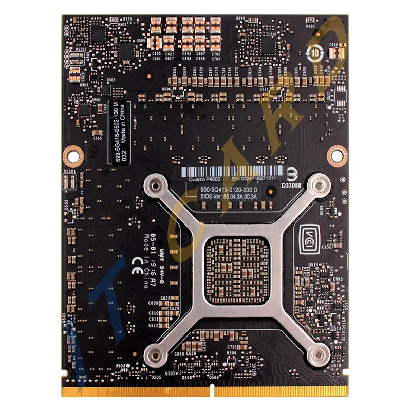 Видеокарта Quadro P4000M P4000 GDDR5 8 ГБ N17E-Q3-A1 с X-образным кронштейном для HP ZBook 17 G3 G4 Dell M7710