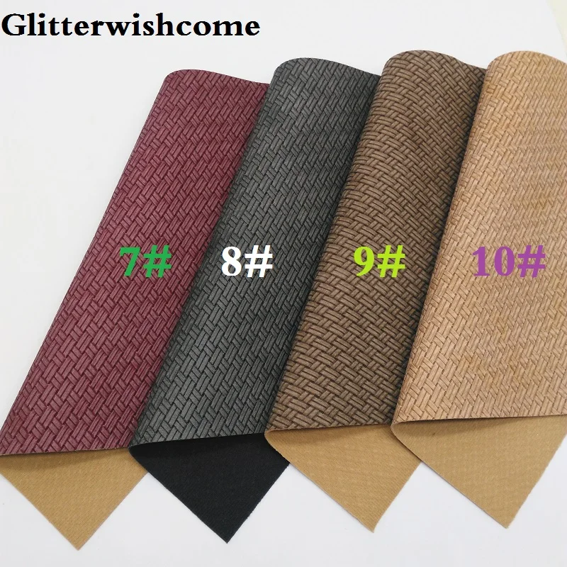 Glitterwishcome 21X29 см A4 размер винил для бантов тиснение ткачество, зерно кожа ткань искусственная кожа листы для бантов, GM158A
