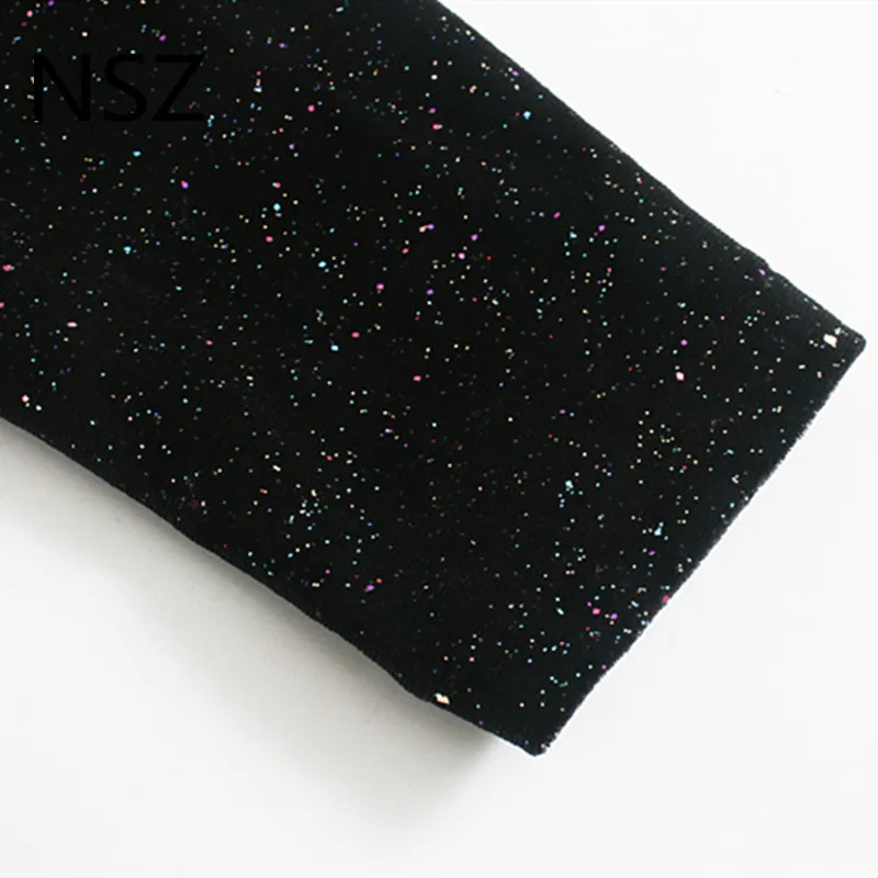 NSZ женское платье-блейзер с блестками длинным рукавом и зубчатым вырезом поясом