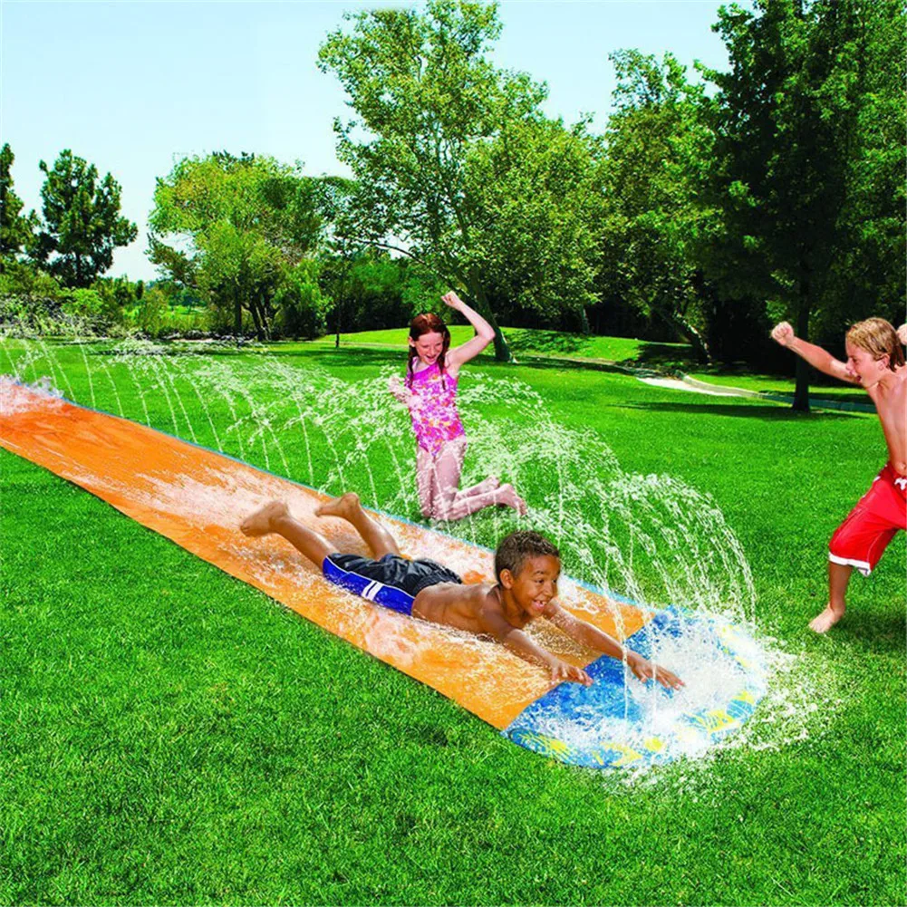 

Children Water Slide Garden Racing Double Water Slide Spray Summer Toy For Outdoors Backyard Lawn Water Games Toys