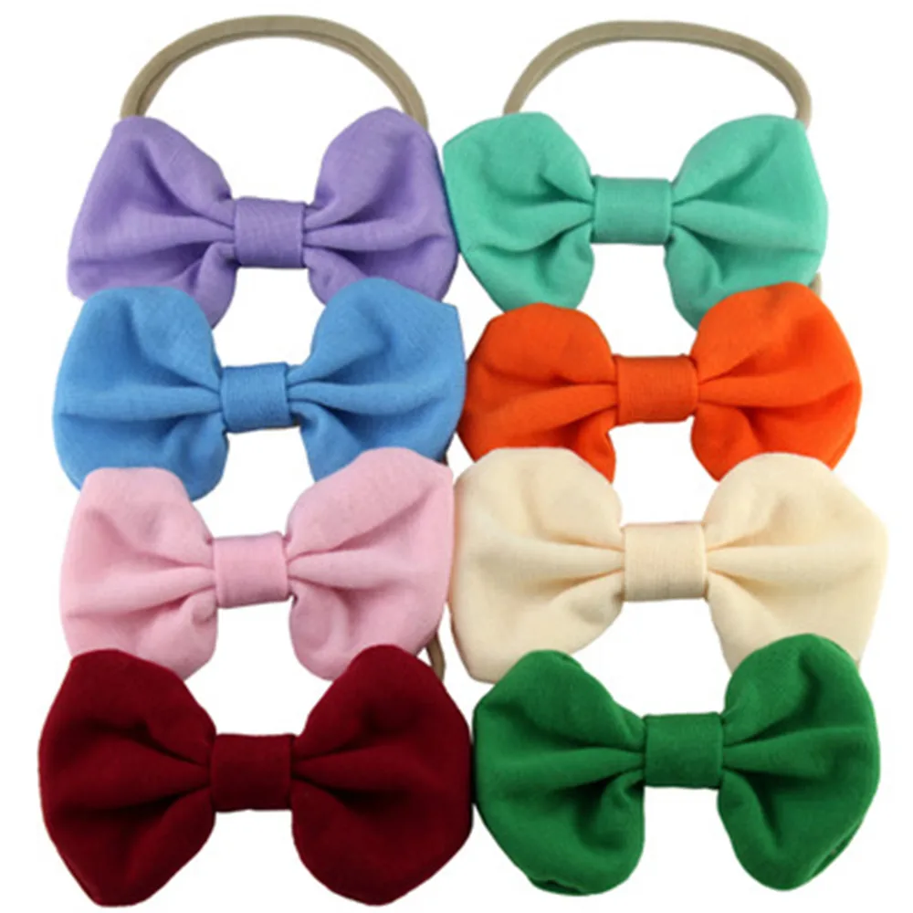 

20pcs/lot Waffle Hair Bows Nylon Headband For Kids Elastic Girls Soft Nylon Headbands Hot Sale Hair Band Hair Accessories
