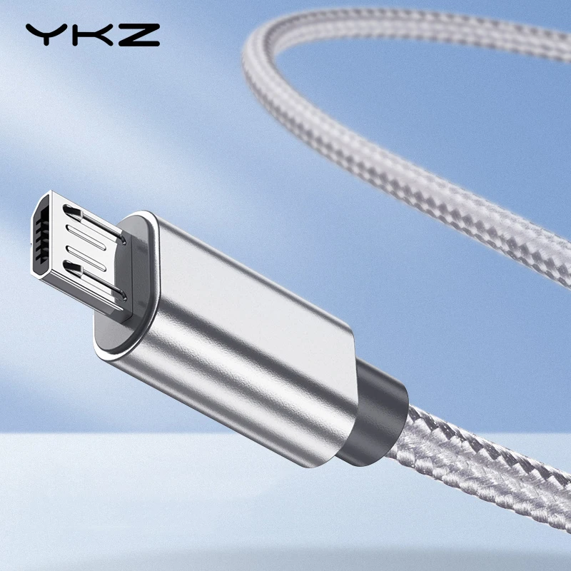 Кабель Micro USB YKZ с нейлоновой оплеткой шнур для быстрой зарядки и передачи данных