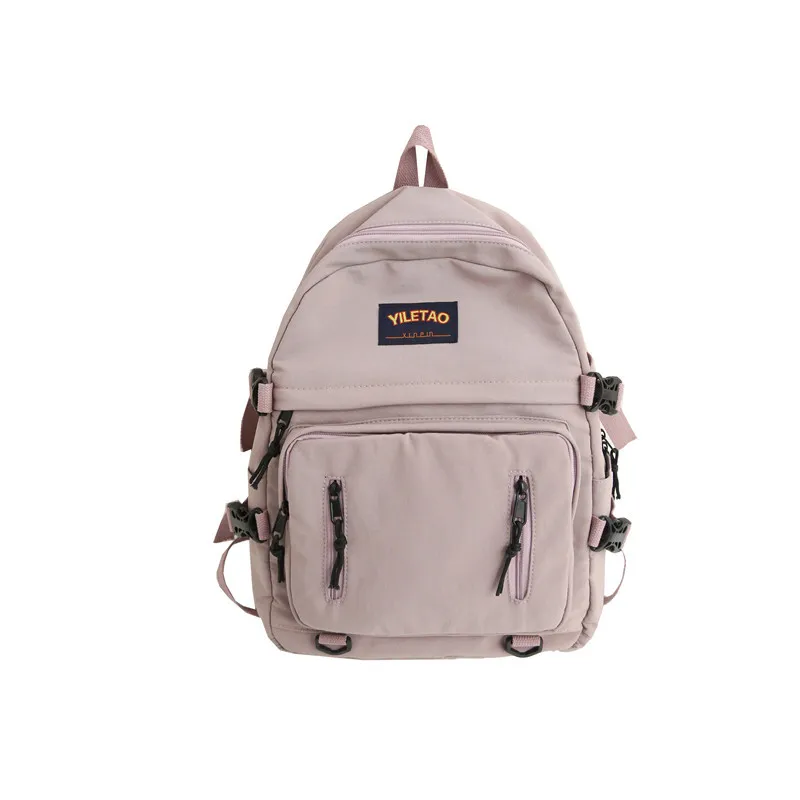 

Literary style college double zipper letter labeling student girlfriends schoolbag casual all-match backpack