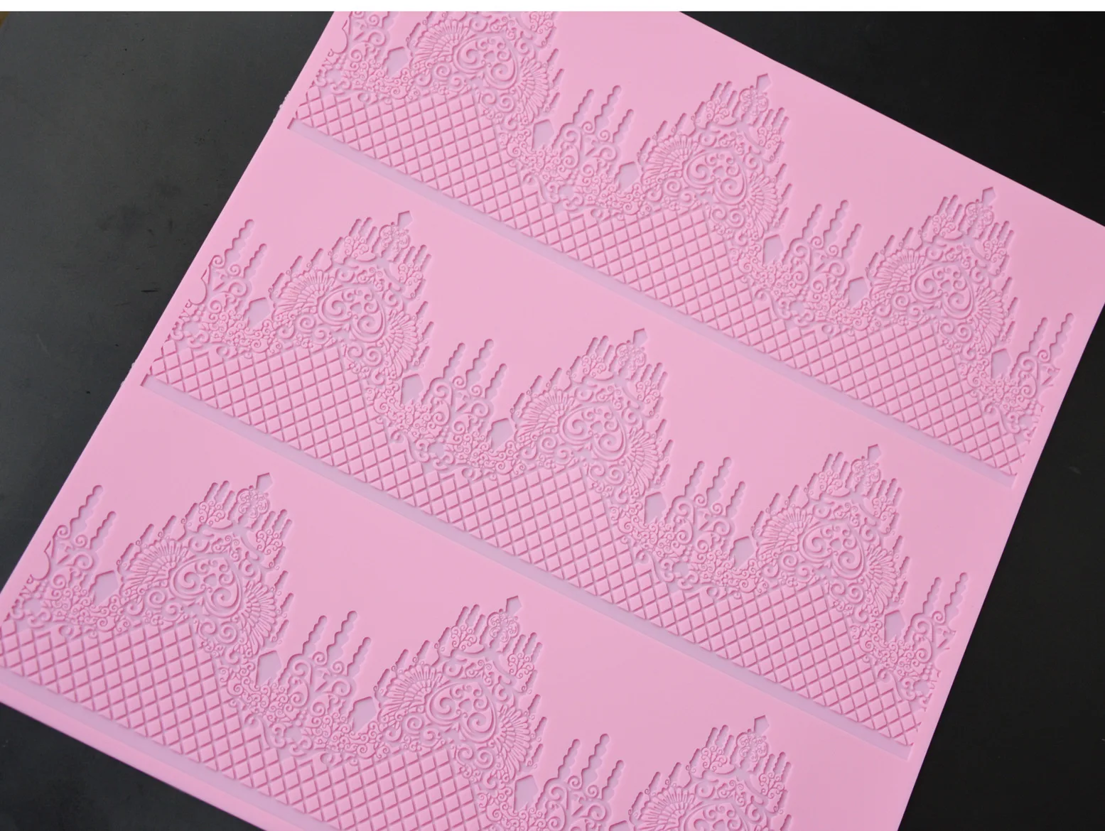 Новый большой размер Корона кружева коврик помадка торт силиконовые формы