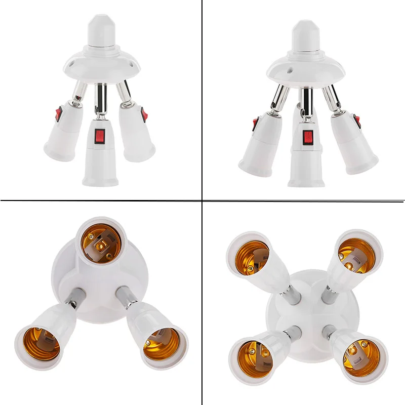 E27 Splitter 2/3/4/5 Heads Lamp Base Adjustable LED Light Bulb Holder Adapter Converter Socket High Quality | Освещение
