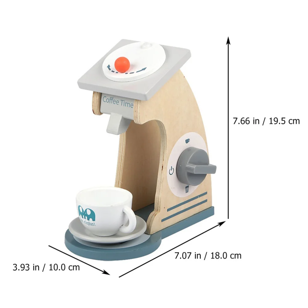 

1 Set Imitated Coffee Machine Funny Wooden Kid Kitchen Plaything