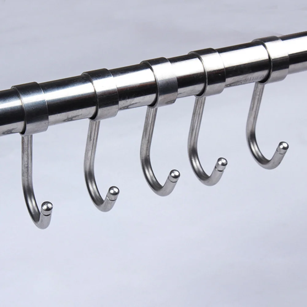 

5pcs Kitchen Household Stainless Steel Shape Hooks Clothes Hooks Wall Hooks for Home (Silver)