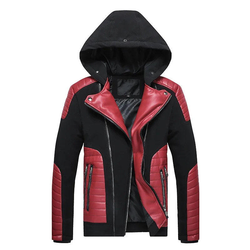 Куртка мужская из ПУ кожи большой пиджак в европейском и американском стиле для