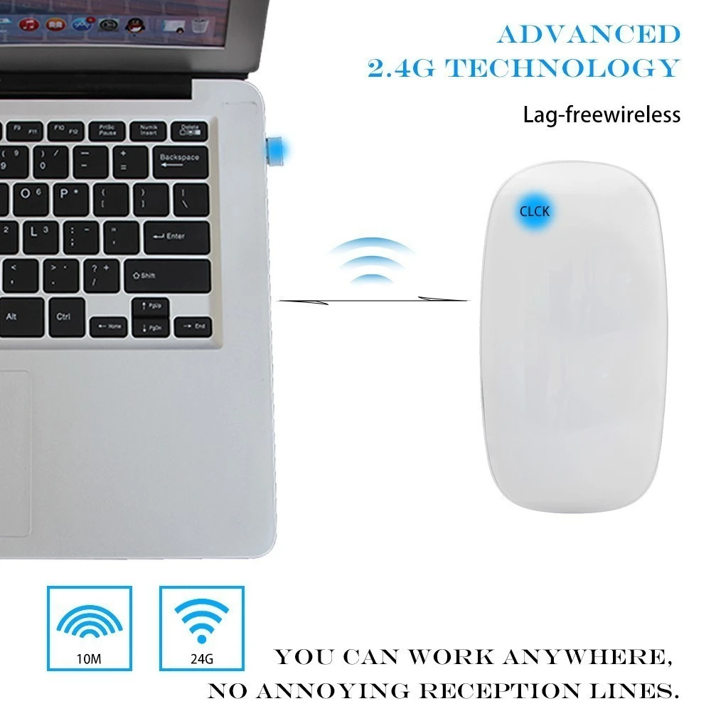 Мышь компьютерная беспроводная оптическая USB 1600 DPI для Apple Macbook|Мыши| |