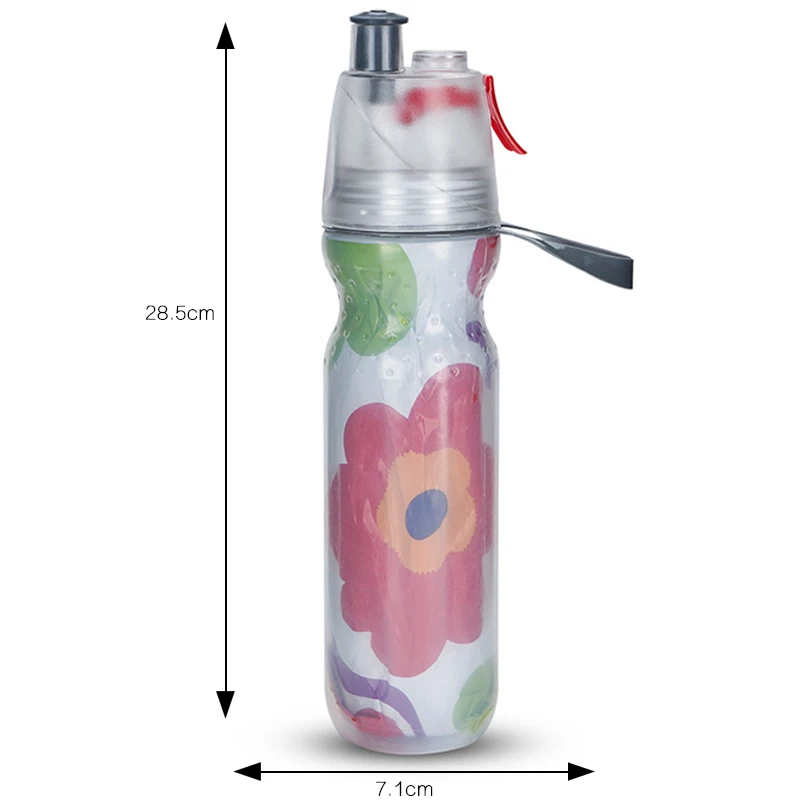 Креативный спортивный ПЭ холодный чайник двухслойный спрей бутылка для воды