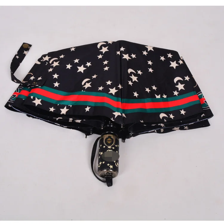 

Star automatic black glue sunshade folding sun umbrella sunny umbrella