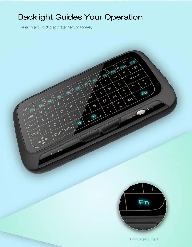 H18+ 2,4 ГГц мини беспроводная QWERTY клавиатура с подсветкой полный тачпад Клавиатура для Xbox3 PS4 Android tv Box PC R20