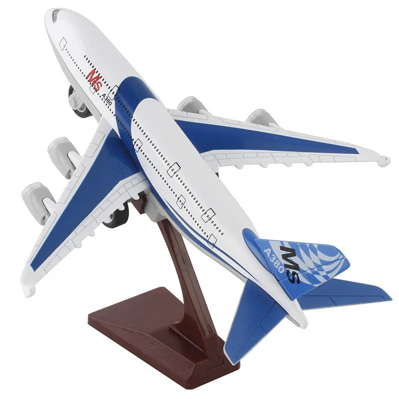 

Toy Airlines Airplane Plane A380 Alloy Metal Vehicle with Sound Light Color Box Packing Pull Back Forward Color box