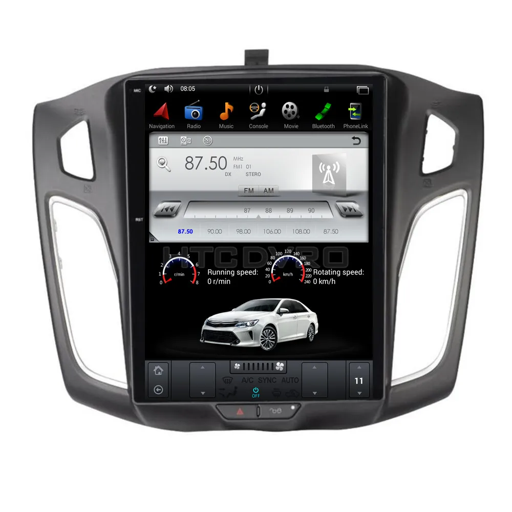 YMODVHT 10 4 дюйма Telsa стиль вертикальный экран четырехъядерный Android 7 1 2 Гб RAM