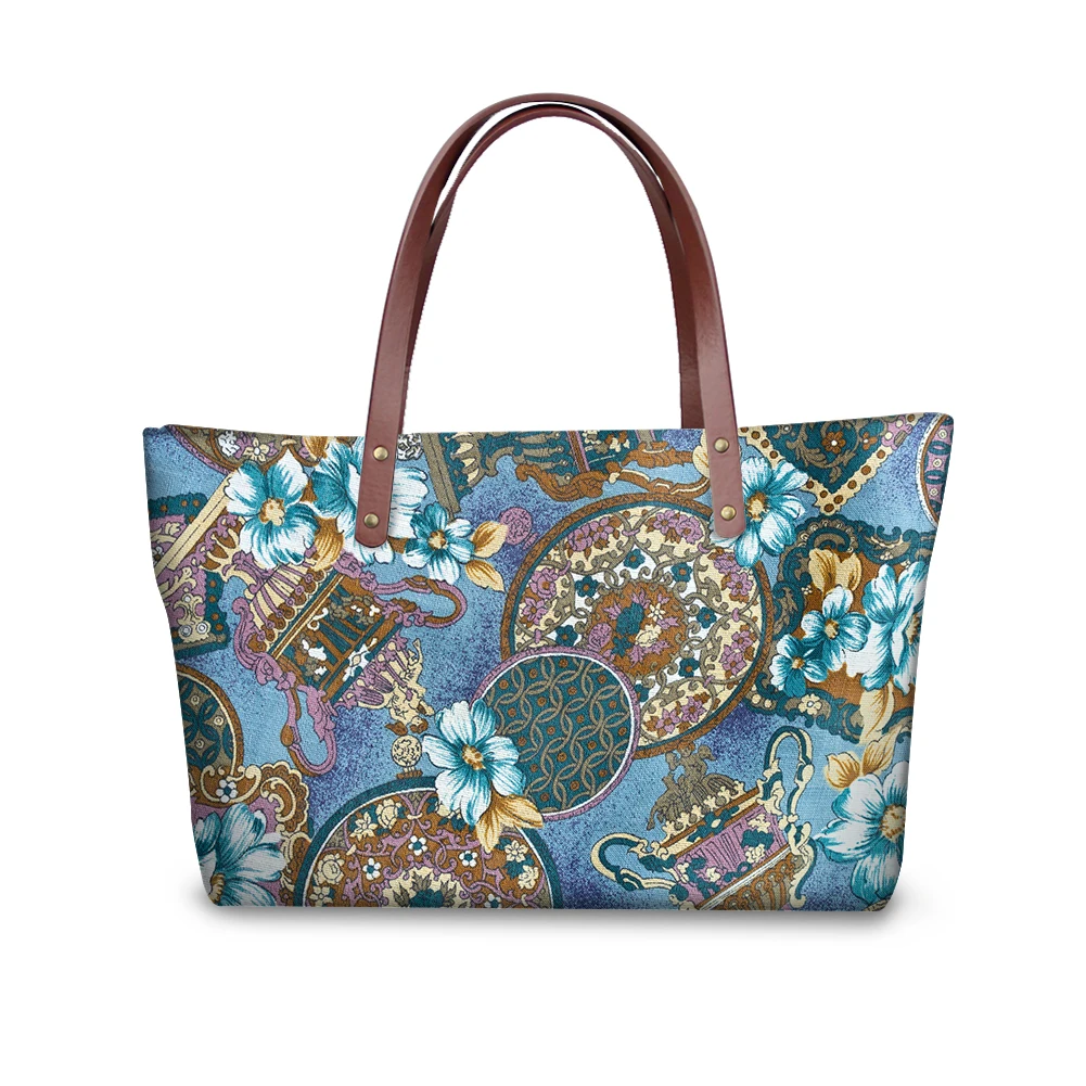 

CustomEuropean Pattern Printing Lady Women's Shopping Bag top-handle Bags for Women Casual Ladies Hand Bolsa Feminine