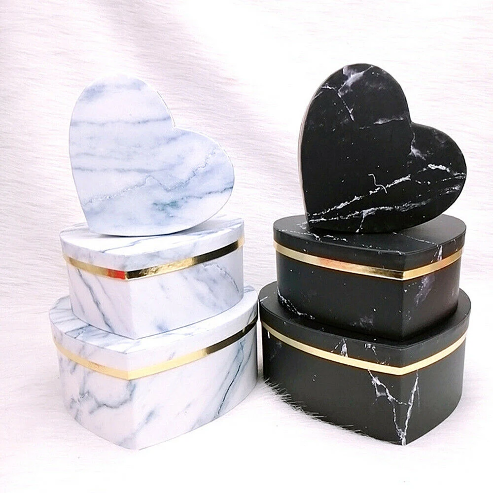 

3pcs Gift Box Heart Shaped Container Packaging Wedding Party boite cadeaux Case DIY Valentine's Day Flower Box