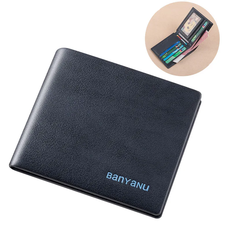 

Короткий кошелек из натуральной кожи для мужчин, кредитница с защитой RFID, деловой Ретро портмоне для мелочи
