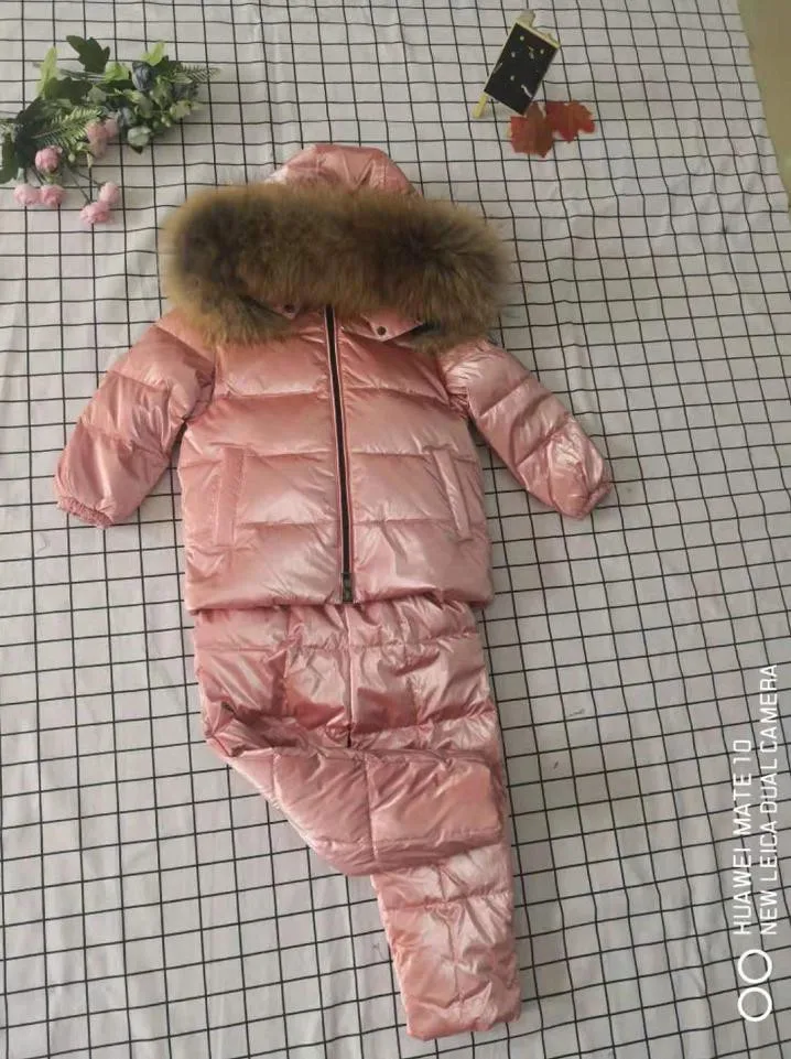 Зимние пуховики с капюшоном, пальто, Детские комплекты, зимняя одежда, плотная теплая верхняя одежда, парка с воротником из натурального меха, пуховики Modis Y1687