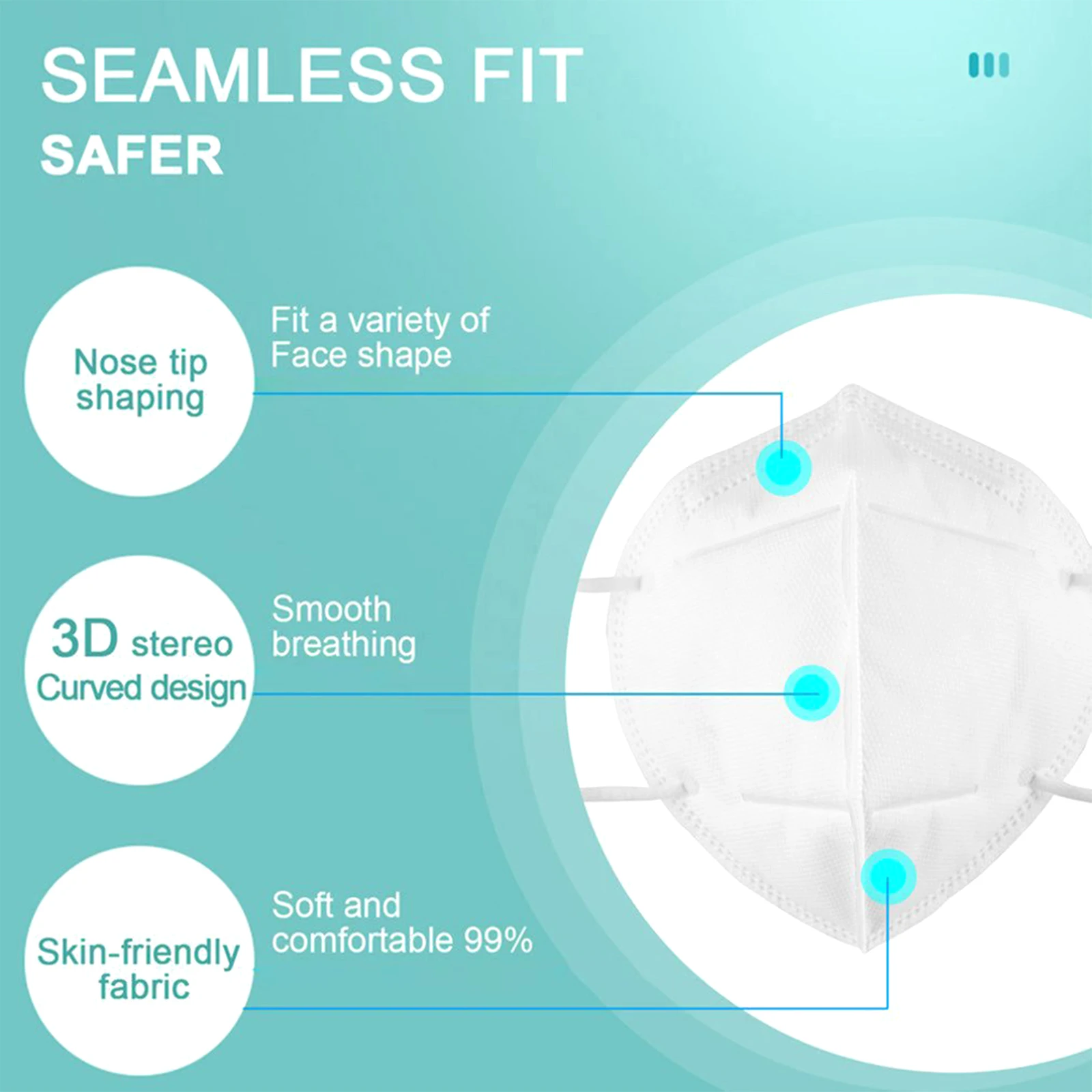 

25-200pcs FFP2 CE Mask Safety Protection Disposable Five Layer Protection Dustproof PM2.5 Hanging Ear Type Covering Face Mask