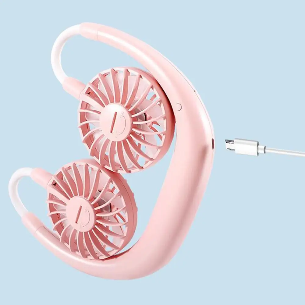 Студенческий ленивый вентилятор Usb зарядка портативный Прохладный нашейный на