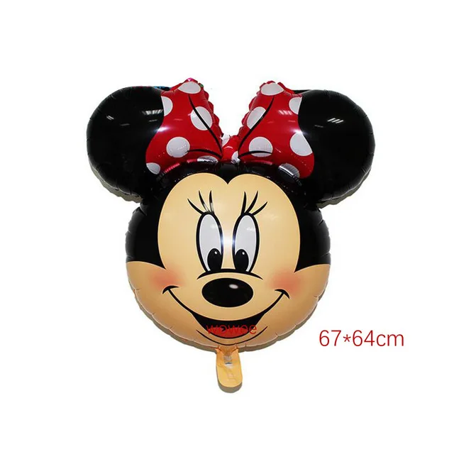 balloon 1pcs Минни Маус День Рождения украшения детские кружки, тарелки, салфетки баннер соломинки скатерть детский душ предметы для вечеринки, сувениры подарки - Цвет: balloon 1pcs