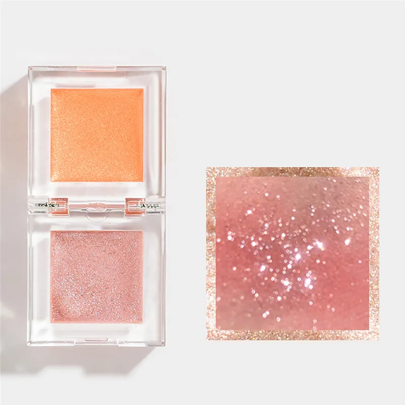 Двухцветный Блестящий мерцающий мороженое блестящий крем для лица и тела|Румяна|