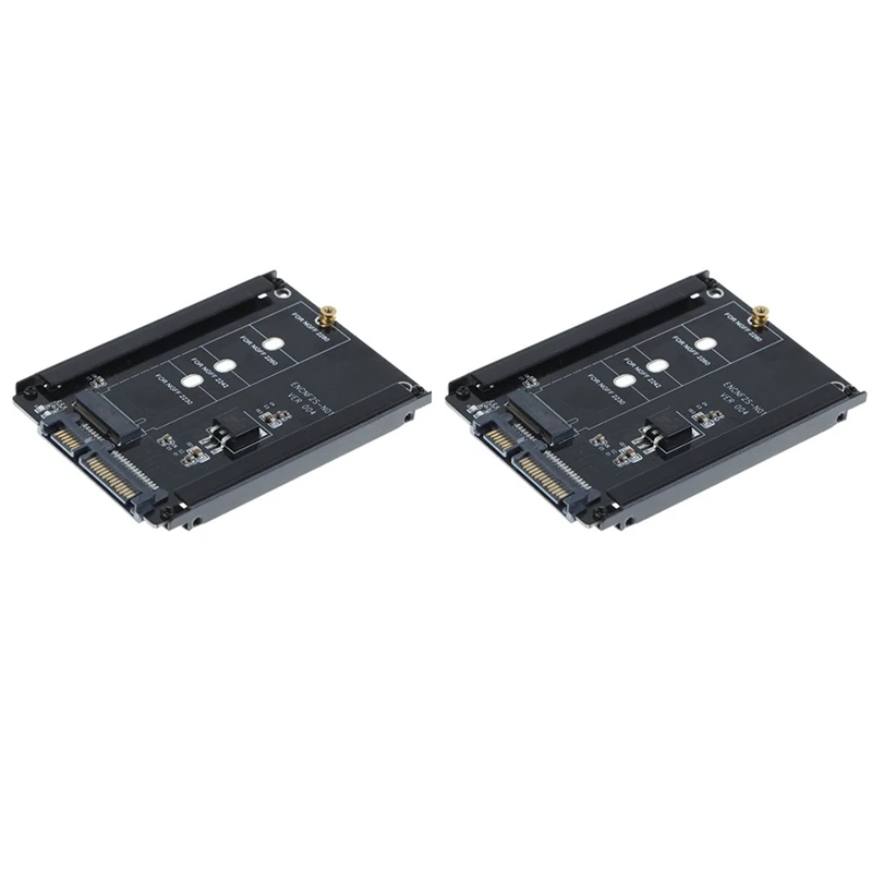 

HOT-2Pcs Metal Case B+M Key M.2 NGFF SSD to 2.5 SATA 6Gb/S Adapter Card with Enclosure Socket M2 NGFF Adapter with Screws