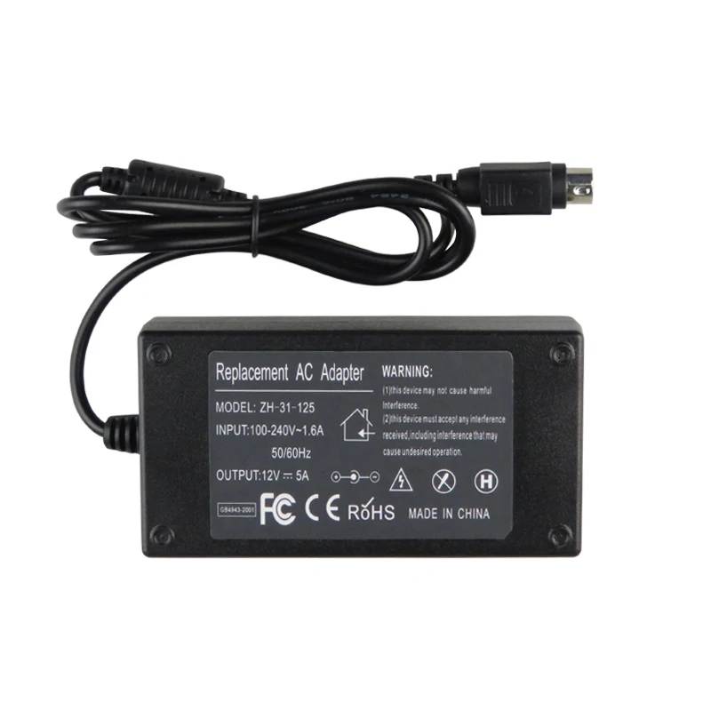 Для Sanyo CLT1554 CLT2054 2" ЖК-телевизор монитор ноутбука Зарядное устройство/адаптер переменного тока 12 В 4A 5A 60 Вт 4-Pin 4 Pin 4Pin
