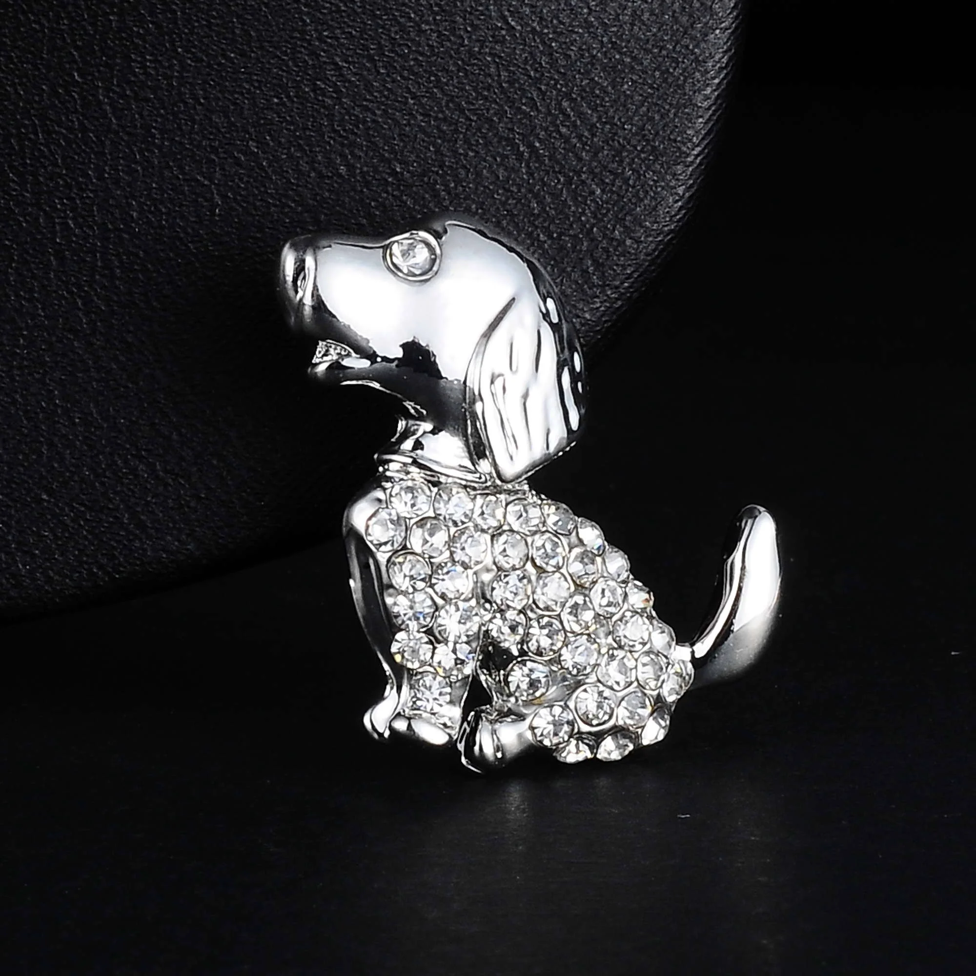 Стразы посеребренный золотой милый щенок звёздочка для женщин винтажный значок