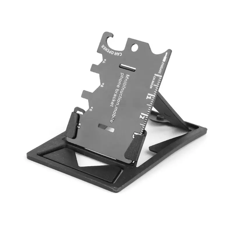 

Folding Mobile Phone Bracket Mini EDC Tool Card Bottle Opener Screwdriver Wrench