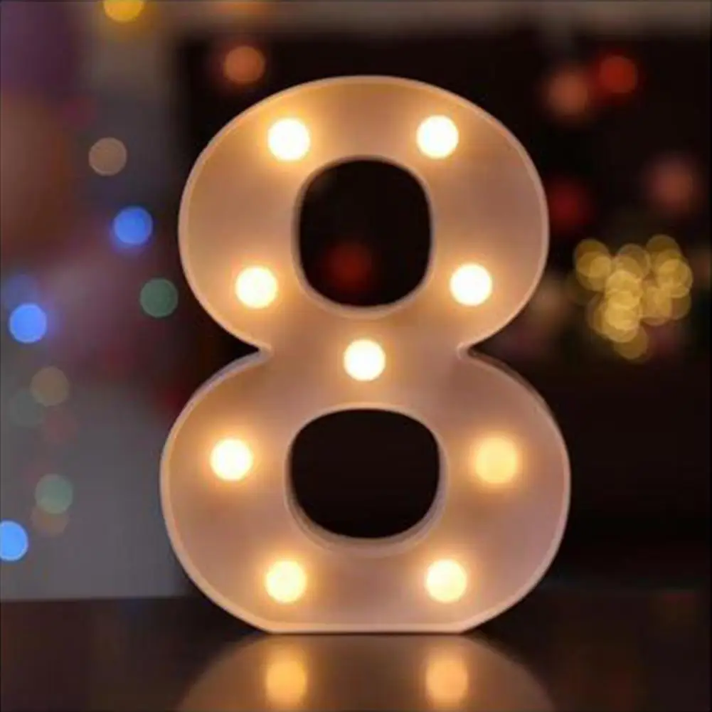 8 Светодиодный ночник шатер A-Z письмо теплый свет лампа для фестиваля Рождество романтическая атмосфера рождественское настенное украшение освещение - Цвет: 8