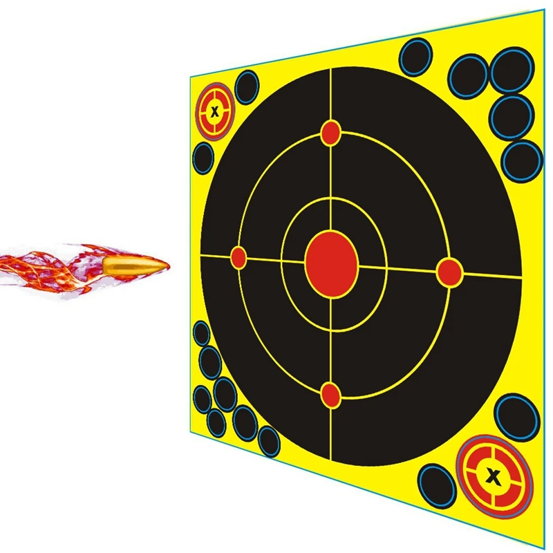 

50Pcs Self-Adhesive Target Stickers Splatter Reactive Paper Targets for Archery Hunting Practice Training