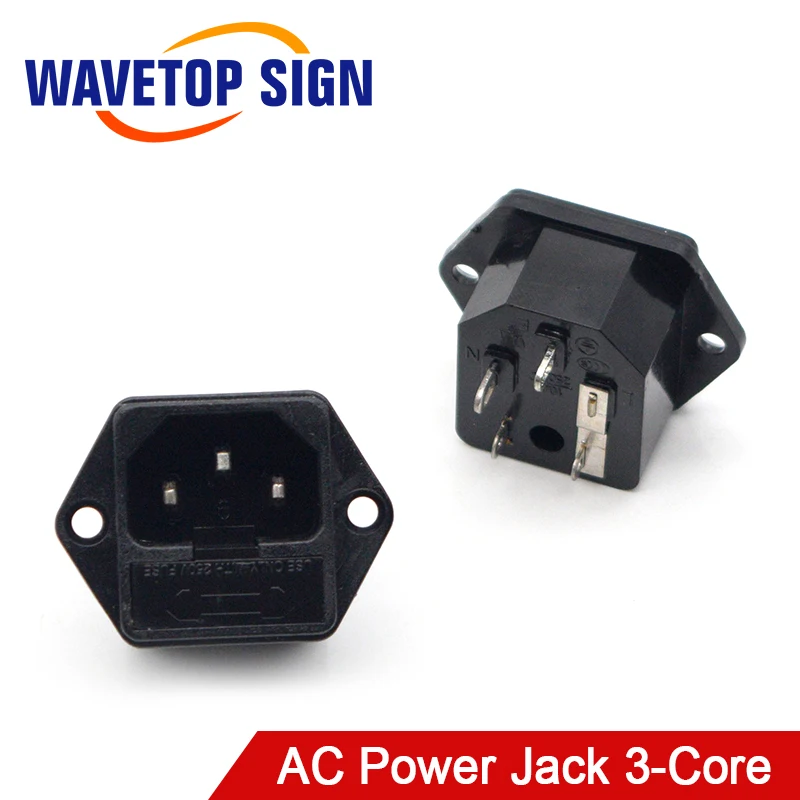 WaveTopSign 4 шт./лот AC 03 3 контакта разъем питания переменного тока 10A 250 В штекер для Co2