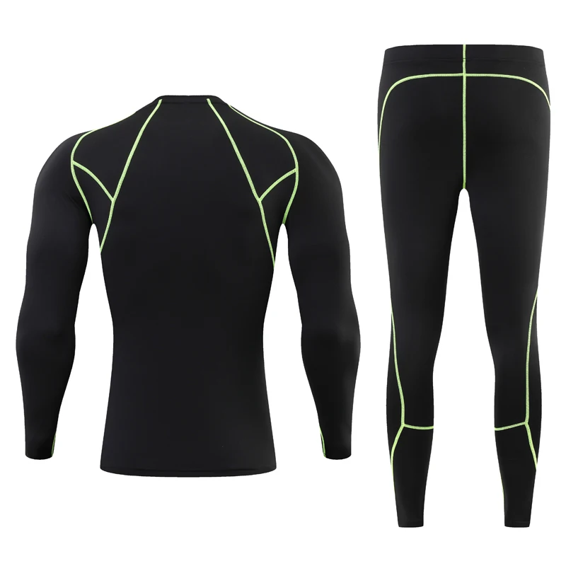 Running Sets Thermal Men Compression Long Johns Underwear Autumn Winter Thin Tracksuit Fitness Legging Sports Suit