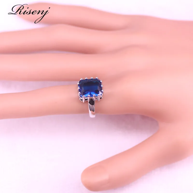 Акция много цветов s синий камень квадратный серебряный цвет бижутерия для