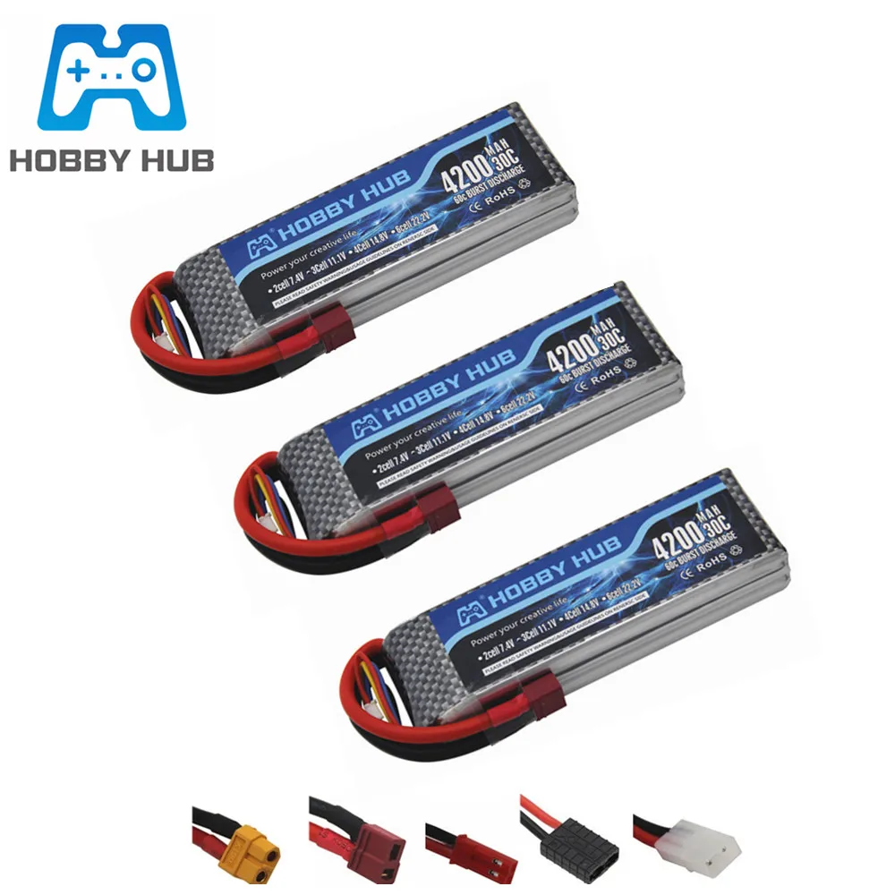 Оригинальный аккумулятор lipo 11 1 В 4200 мАч 30c Max 60c для радиоуправляемых вертолетов