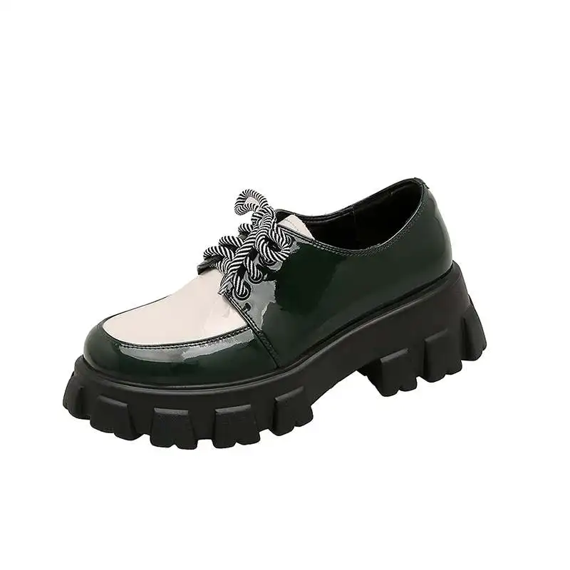 

Krazing Pot cow leather mixed colors platform fashion sneakers vacation casual shoes loafers dress women vulcanized shoes L03