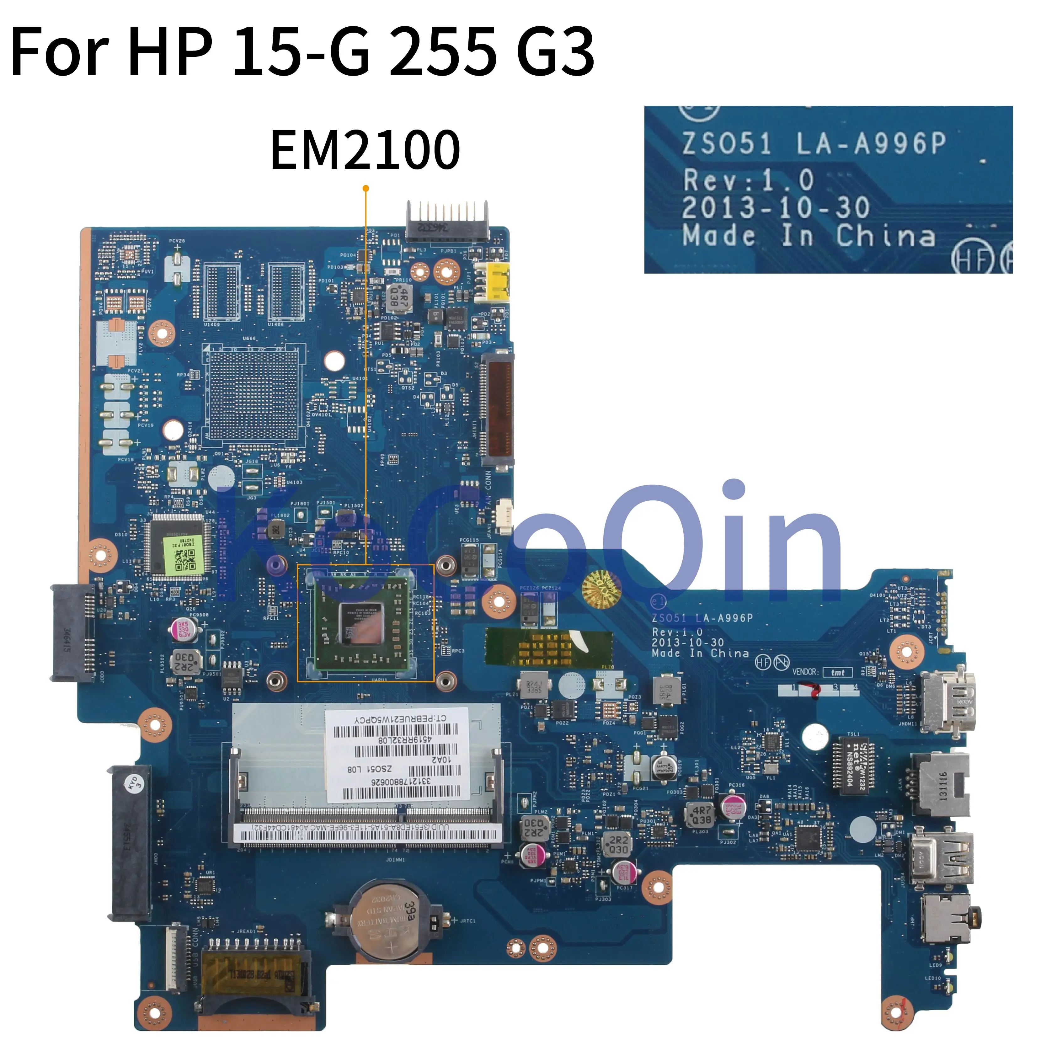 KoCoQin материнская плата для ноутбука HP 15-G 255 G3 EM2100 LA-A996P 752783-001 аккумулятор большой