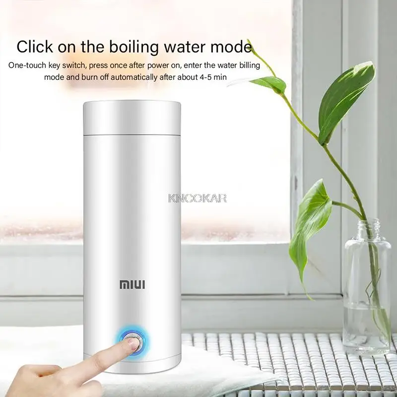 400ml portable electric kettles thermal cup make tea coffee travel boil water keep warm smart water kettle kitchen appliances free global shipping