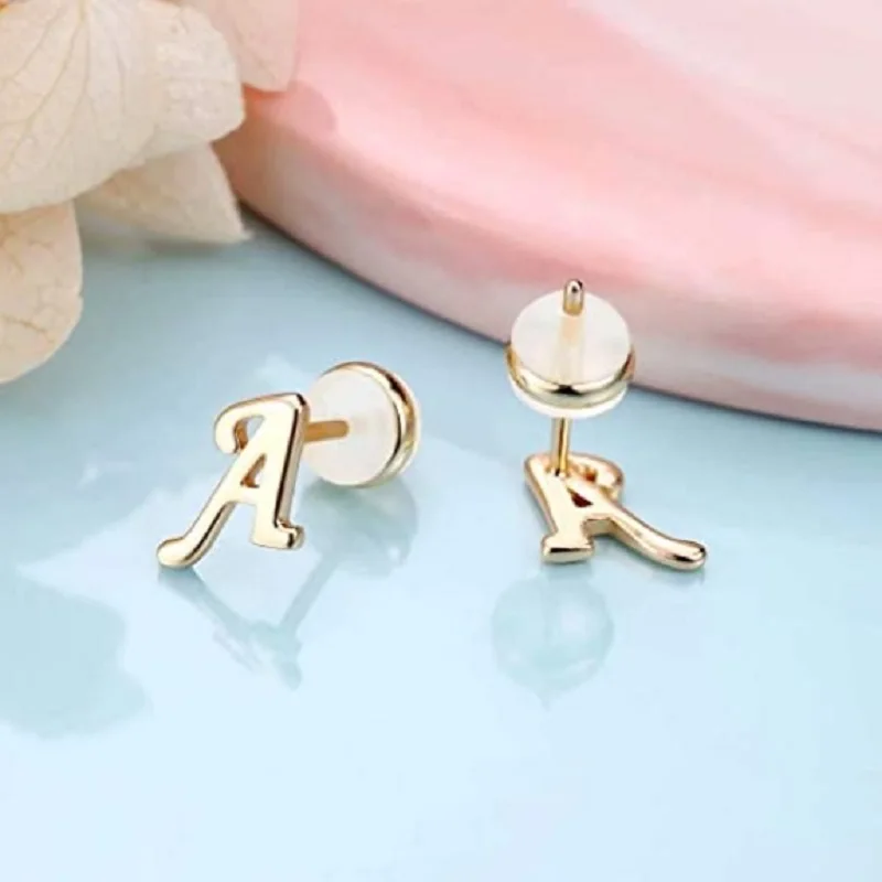 

Fashion Initial Earrings A-Z Letters Ear Piercing Earrings for Women Ear Buckle Creative Earring Girl Couple Jewelry Gifts