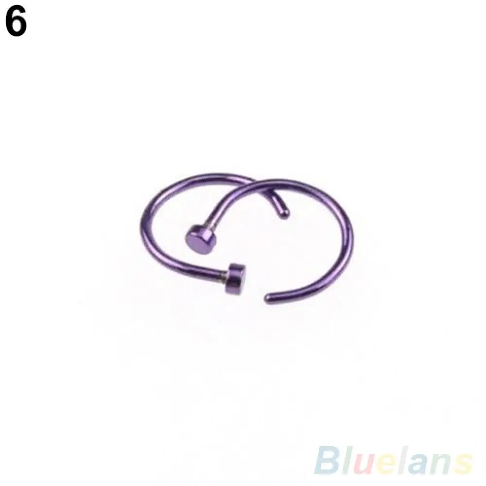 

80% Hot Sale 2Pcs Stainless Steel Nose Ring Open Hoop Earrings Unisex Body Piercing Jewelry