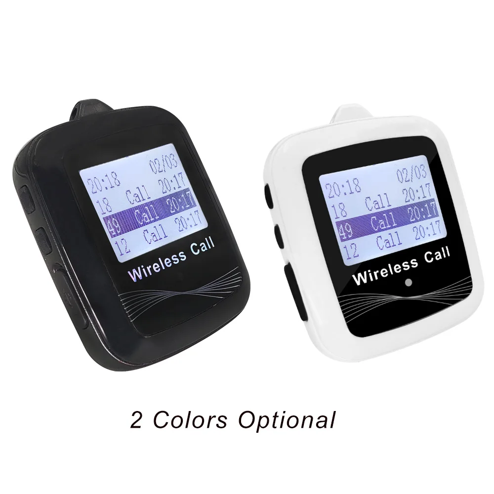 Колокольчики Беспроводной Ресторан Система вызова гостей 5 кнопки 1 ремень часы