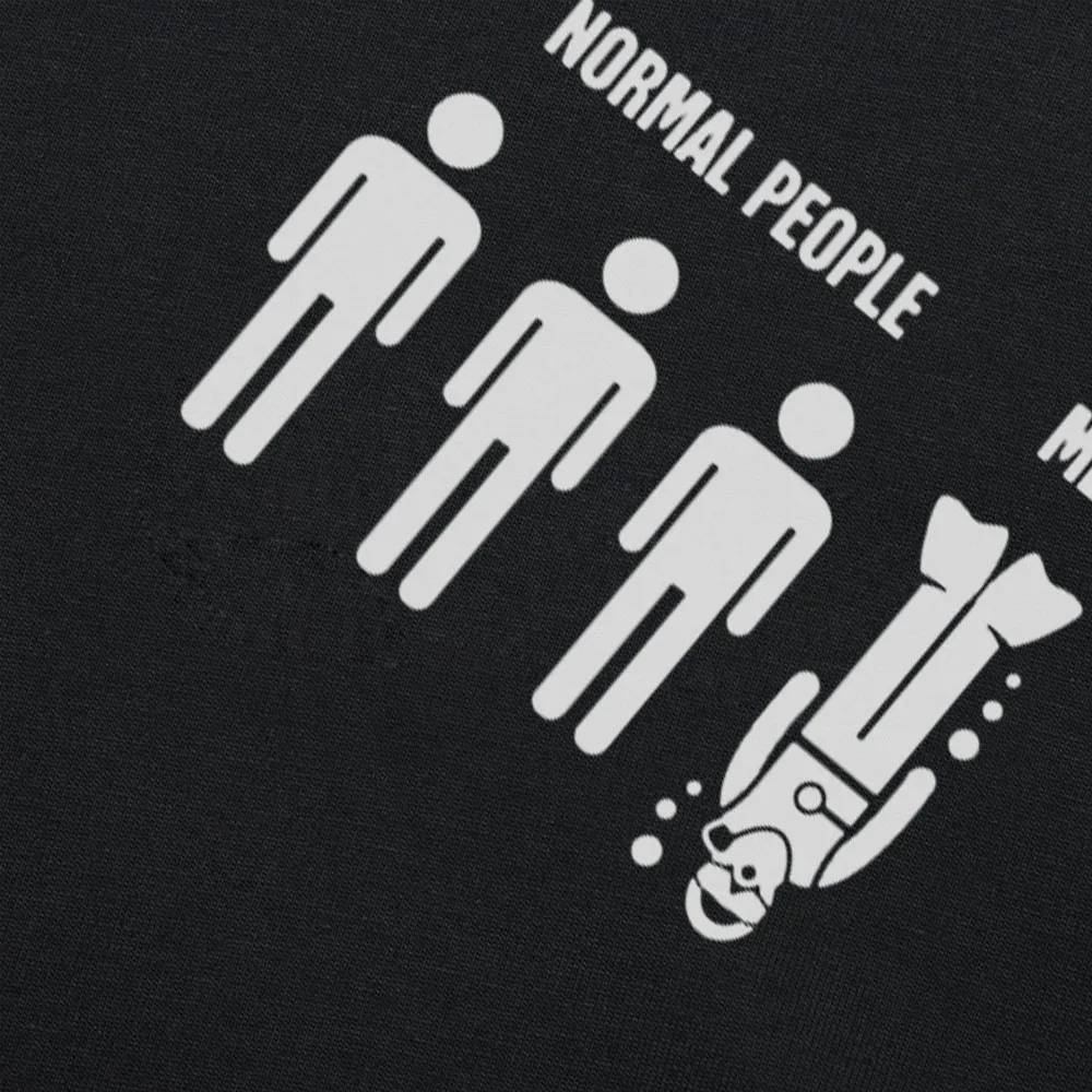 Черная хлопковая футболка для дайвинга с аквалангом модная мужская принтом