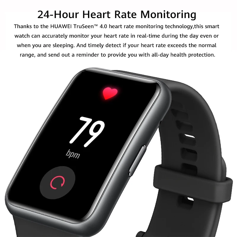

New Global Version HUAWEI Watch FIT Smart Watch Quick-Workout Animation Blood Oxygen Heart Rate Monitor 10 Days Battery Life GPS